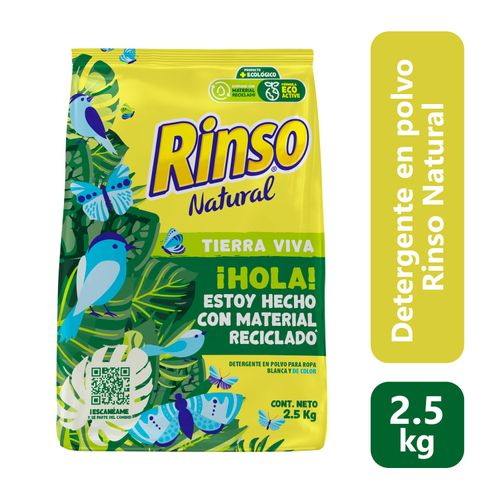 Detergente en polvo Rinso Natural, Tierra Viva -2500g