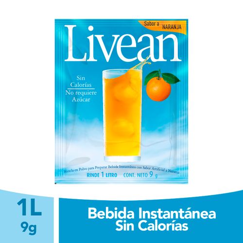 Bebida En Polvo Livean Light Naranja - 9 g