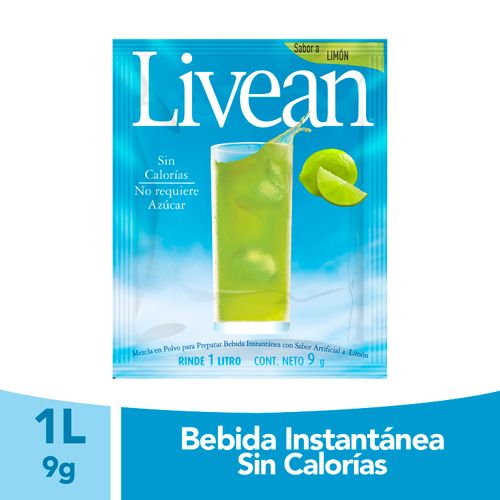 Bebida En Polvo Instantánea Marca  Livean Sabor Limón Light - 9g