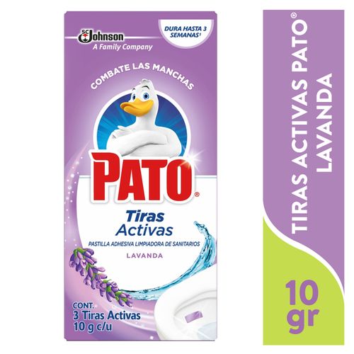 Tiras Activas Pato® Lavanda, Pastillas Adhesivas Para Sanitario - 3Uds