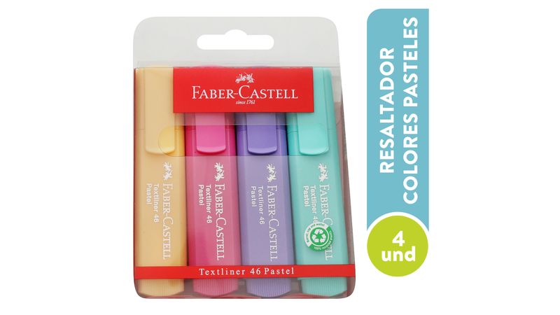 Faber-Castell 10er Set Textmarker Pastell – Farbe Grau Seda, Wasserbasierte Tinte, 3-Strichstärken