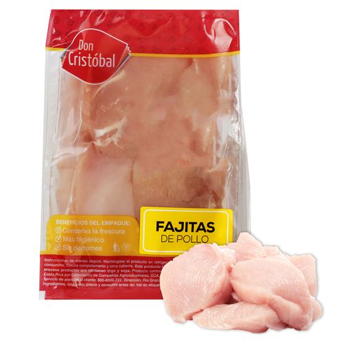 Fajitas De Pollo Don Cristobal, Empacado, Precio indicado por Kilo