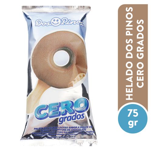 Helado Dos Pinos Paleta Cero Grados Sabor Dulce De Leche Y Cubierta De Chocolate -75g