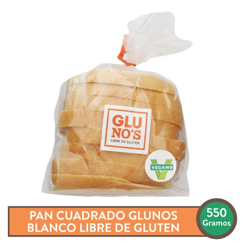 Pan Cuadrado Glunos Blanco Libre De Gluten -550gr