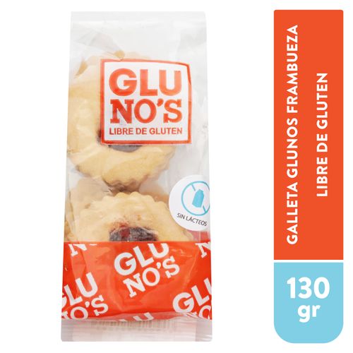 Galleta Glunos de frambuesa libre de gluten - 130 g