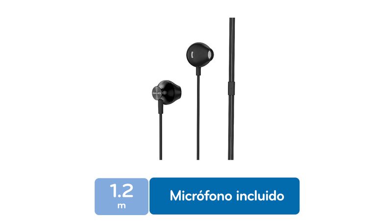 Auricular Con Cable In Ear TAUE100BK/00 Negro PHILIPS - PHILIPS