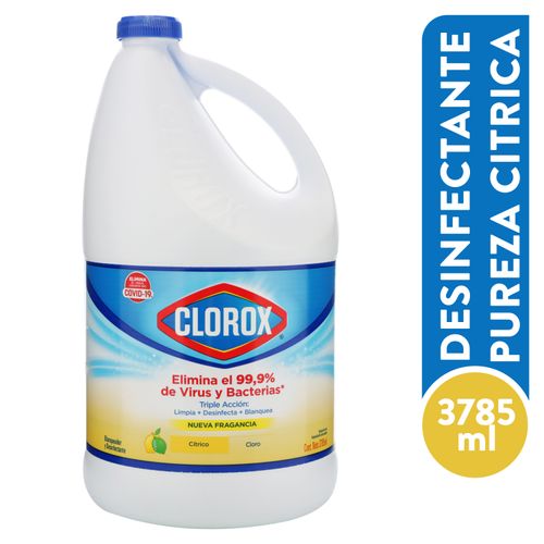 Cloro Clorox Fragancia Cítrico Galón, Blanqueador Y Desinfectante -3 785ml