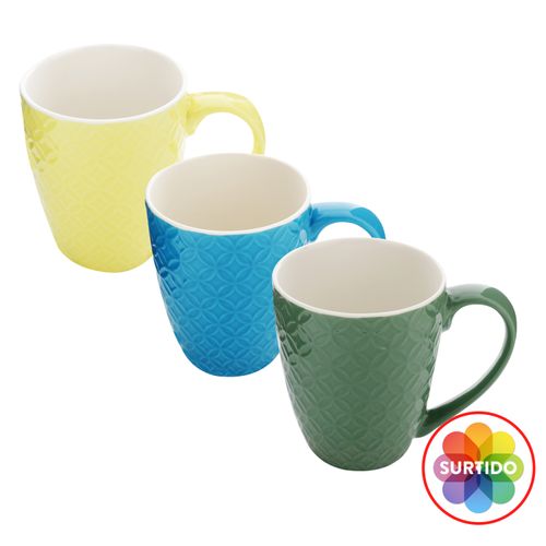 Taza Home Trends porcelana colores sólidos 12 oz - 1 ud
