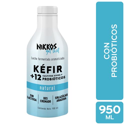 Leche Fermentada Nikkos Con Más De 12 Cultivos Vivos Y Probióticos, Sabor Natural - 950 ml