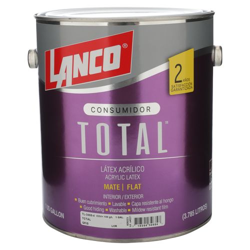 Pintura Lanco Total Latex Gris Galón