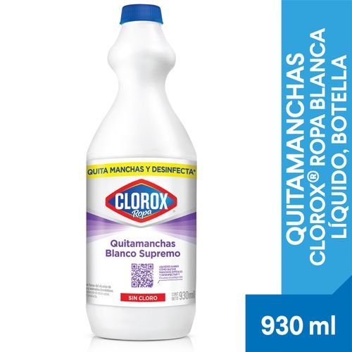 Quitamanchas Clorox, Ropa Blanca Líquido Botella - 930ml