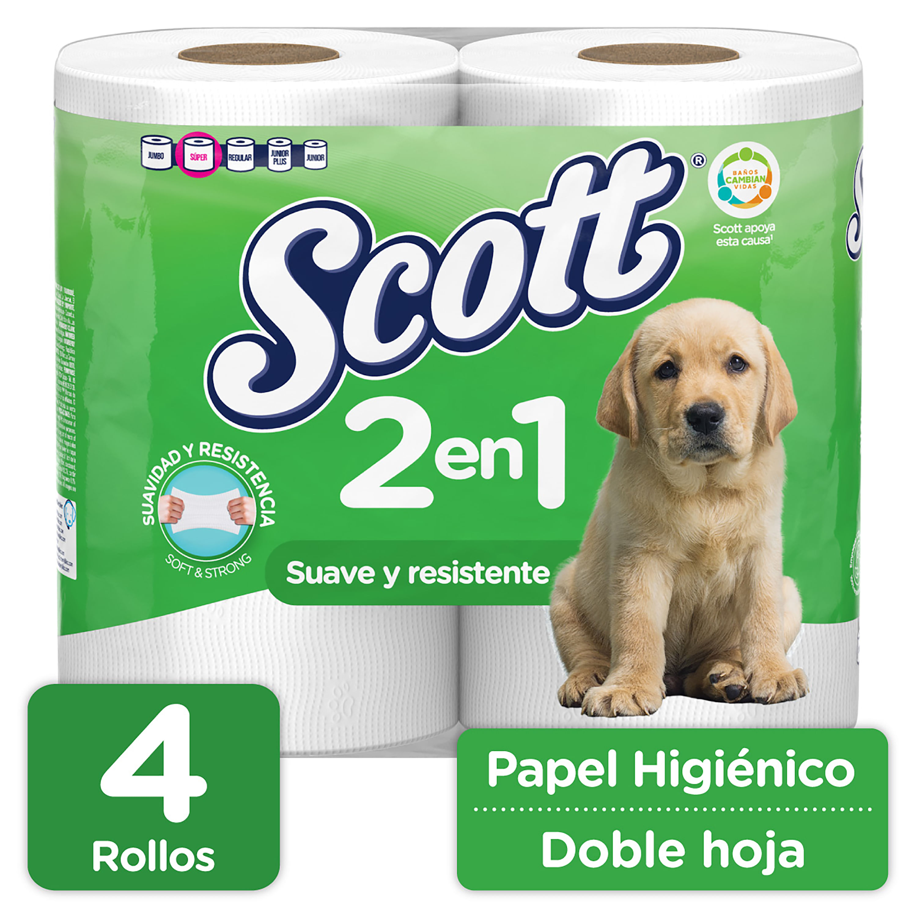 scottex dermo cuidado papel higienico 4+2 rollos - delaUz