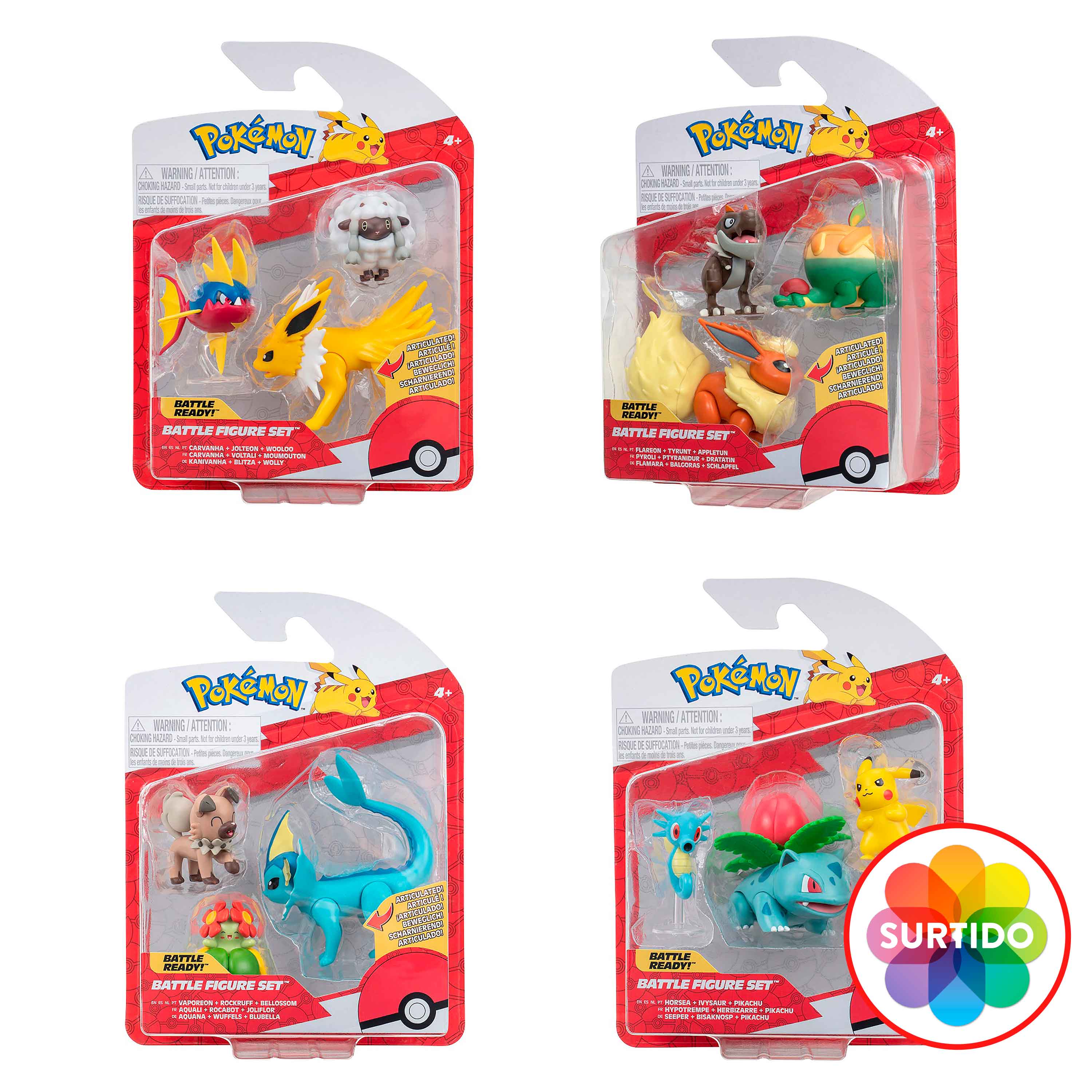  Pokémon Set de juguetes de figuras de batalla con