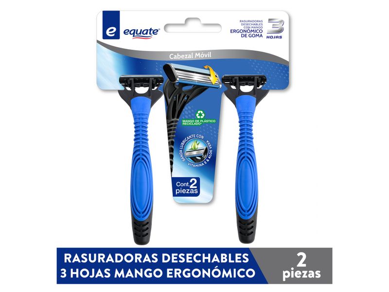 Rasuradoras-Desechables-Equate-3-Hojas-Mango-Ergon-mico-De-Goma-2Pzas-1-80866