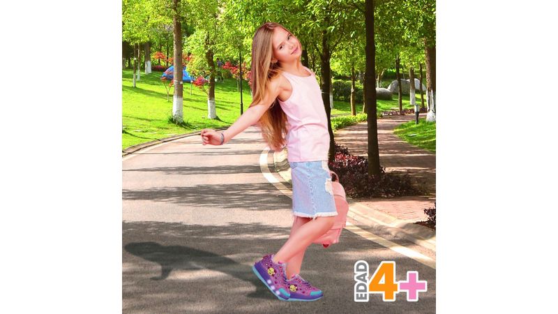 Tenis patines con luces para niña hotsell