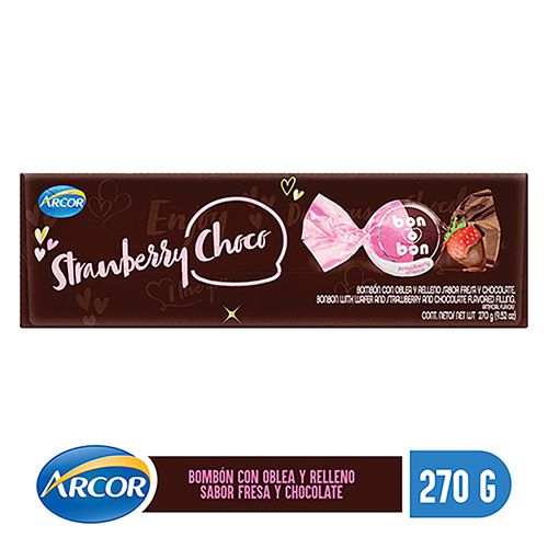 Bombón Arcor Con Oblea Y Relleno Sabor A Fresa Y Chocolate - 270g