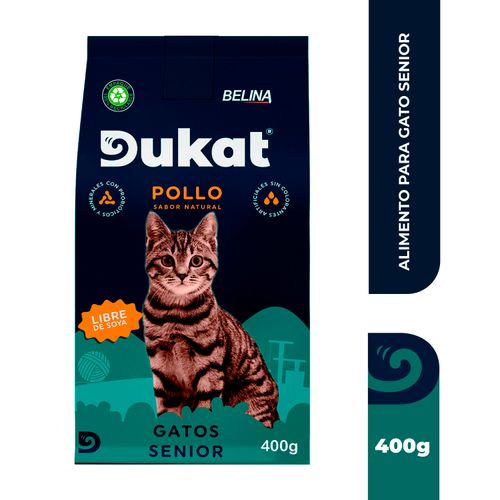 Alimento Para Gato Dukat Sabor Pollo, Gatos Senior - 400g