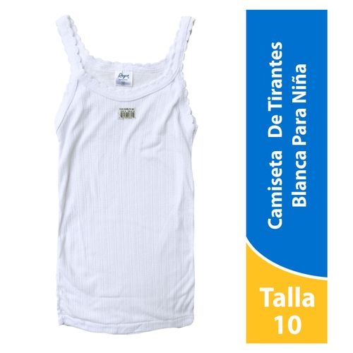 Camiseta Reyco Color Blanco De Tirantes, Para Niña - Talla 10