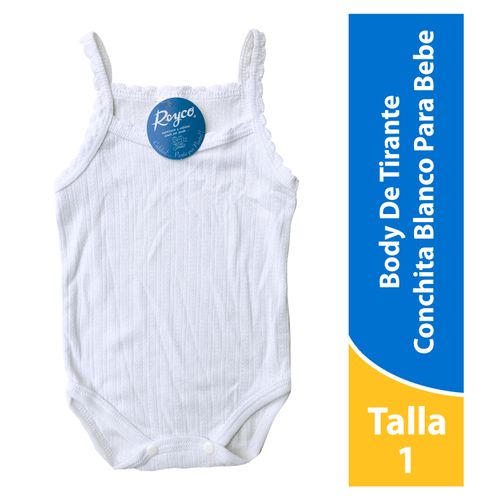 Mameluco Reyco Color Blanco De Tirantes, Para Bebé - Talla 1