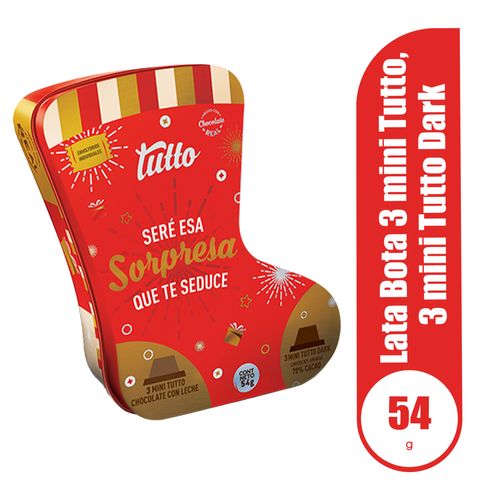 Chocolate Tutto Bota Navidad Lata - 54g