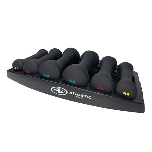 Set Athletic Work De Mancuernas Con Base 32 Lb 6Und