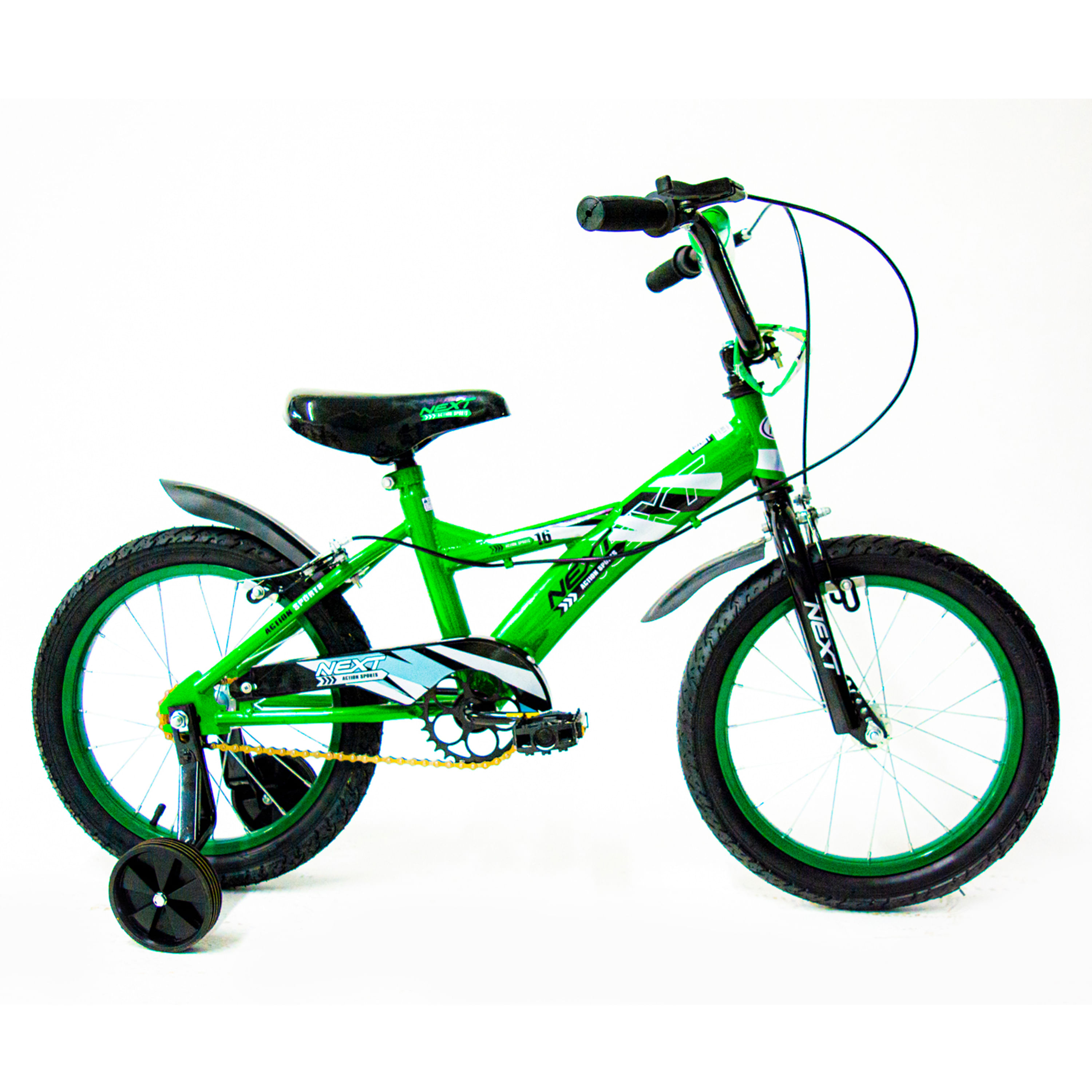 Bicicleta Infantil BMX 16 Pulgadas Freestyle Verde / Blanco