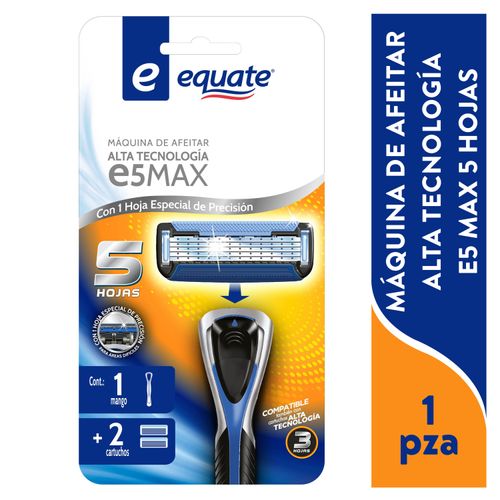 Máquina De Afeitar Equate E5 Max Mango + 2 Cartuchos - 1Pza
