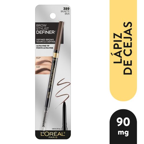 Lápiz para cejas L'Oréal paris brow stylist definer tono 389 brunette brun - 90 mg