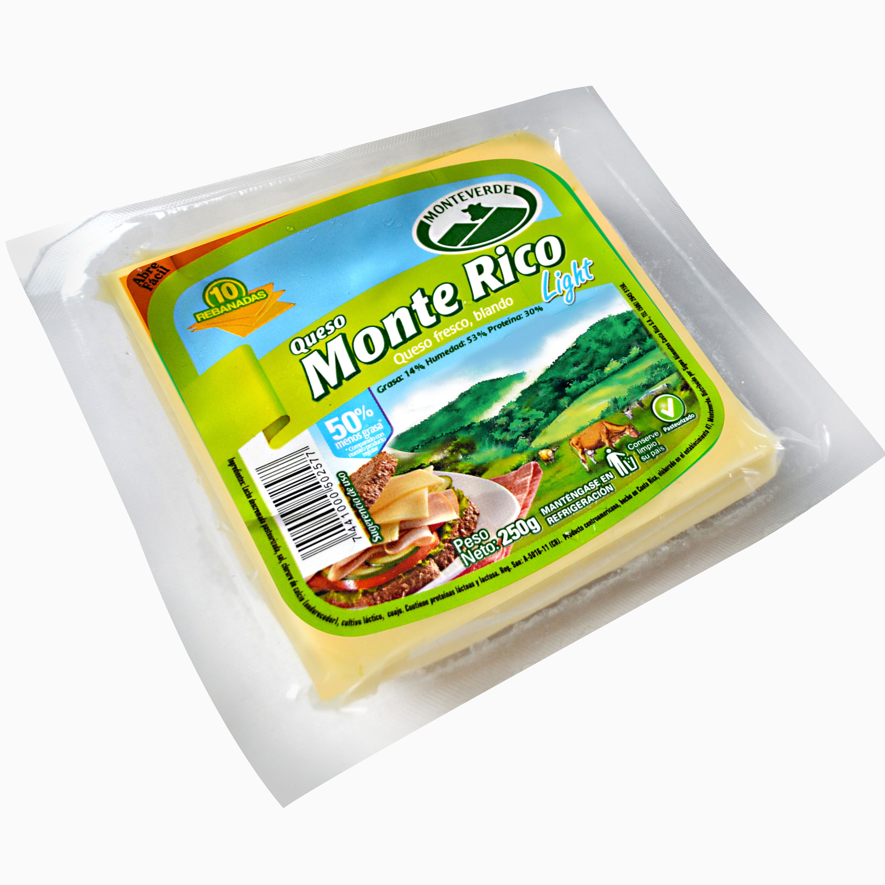 Comprar Queso Monterico Ligrht Monteverde Rebanado - 250Gr, Walmart Costa  Rica - Maxi Palí