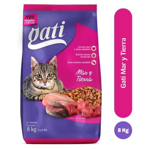 Alimento Gati Para Gato Adulto Mar Y Tierra, Más 12 Meses - 8kg