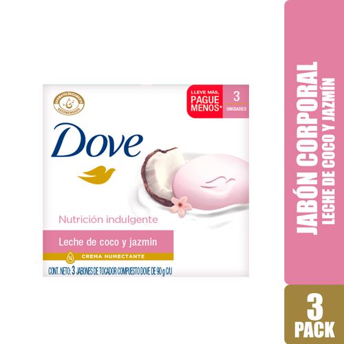 Jabón Barra Dove Leche De Coco 3 Pack - 90g