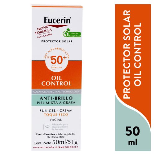 Protecto solar Eucerin facial anti brillo spf 50 - 50 ml