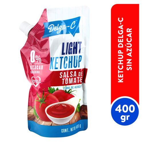 Salsa Delga-C ketchup sin azúcar doypack - 400 g