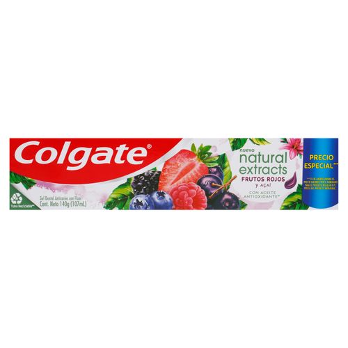 Pasta dental Colgate naturals frutos rojos y acaí - 140 g