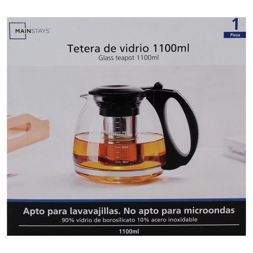 Tetera Mainstays Vidrio Con Infusor 1100ml