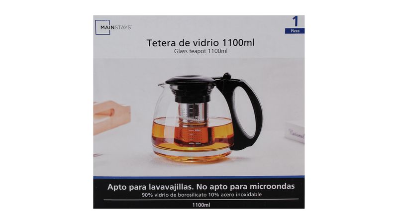 Tetera De Vidrio Con Filtro Infusor Para Té En Hebras 750 Ml