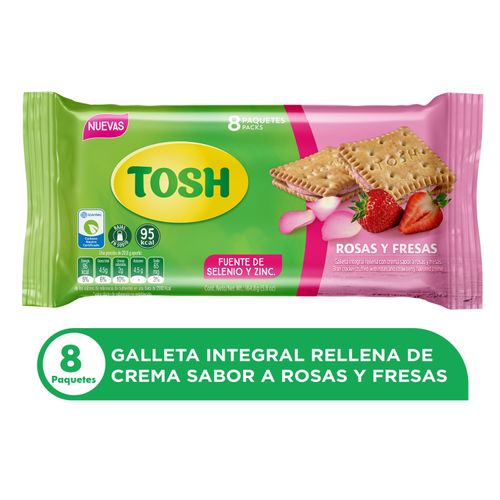 Galletas Tosh Pozuelo Rosas Y Fresas 8 Pack - 164.8g