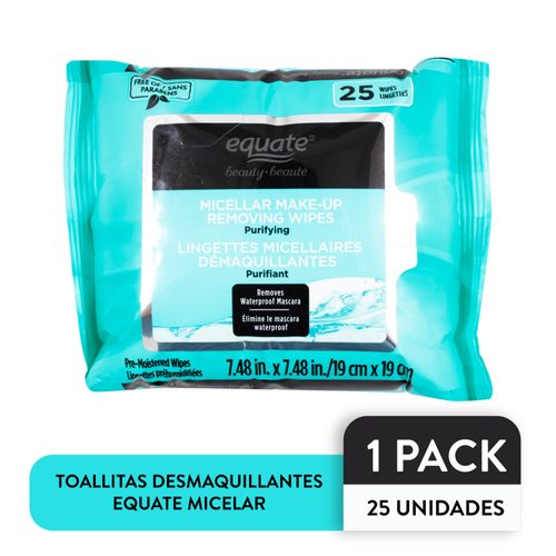 Toallitas Equate Desmaquillante Micelar 25 unidades