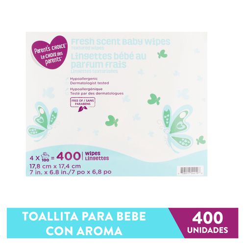 Toallitas húmedas Parent's Choice para bebe - 400 uds