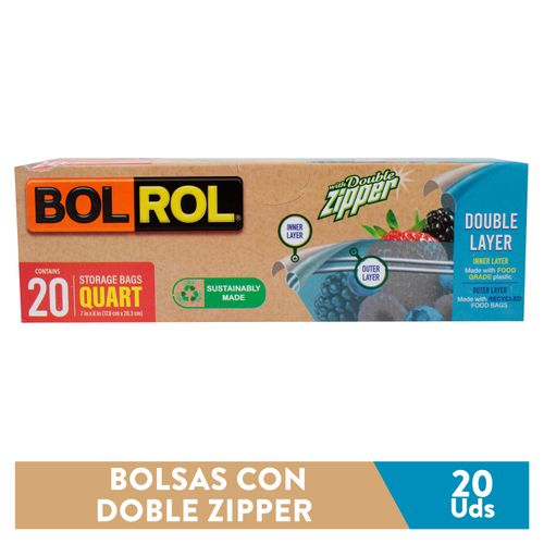 Comprar Bolsa Reutilizable Ziploc Multiusos Grande - 20Uds