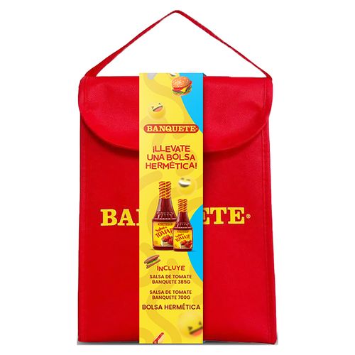 Salsa Tomate Ketchup Banquete 385G Botella + 700G Botella - Bolsa Hermética