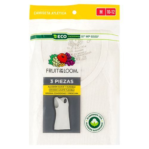 Camiseta Blanca Fruit Of The Loon, Niño Talla M