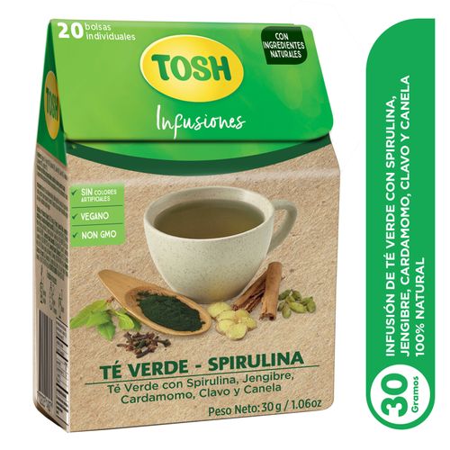 Infusión Tosh Té Verde y Spirulina -30 g