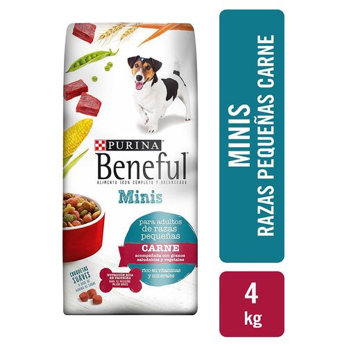Alimento Perro Adulto Purina Beneful Original Minis Carne, Minis Y Pequeños 4kg