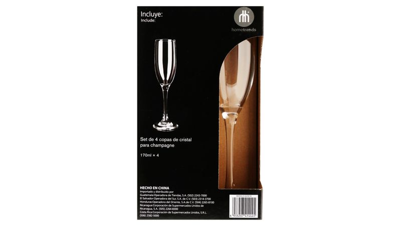 Comprar Set de 4 Copas de Cristal Hometrends Para Vino