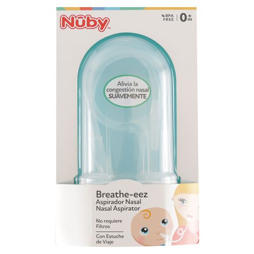 Aspidador nasal Nuby no requiere filtro y con estuche de viaje - 2 pzas