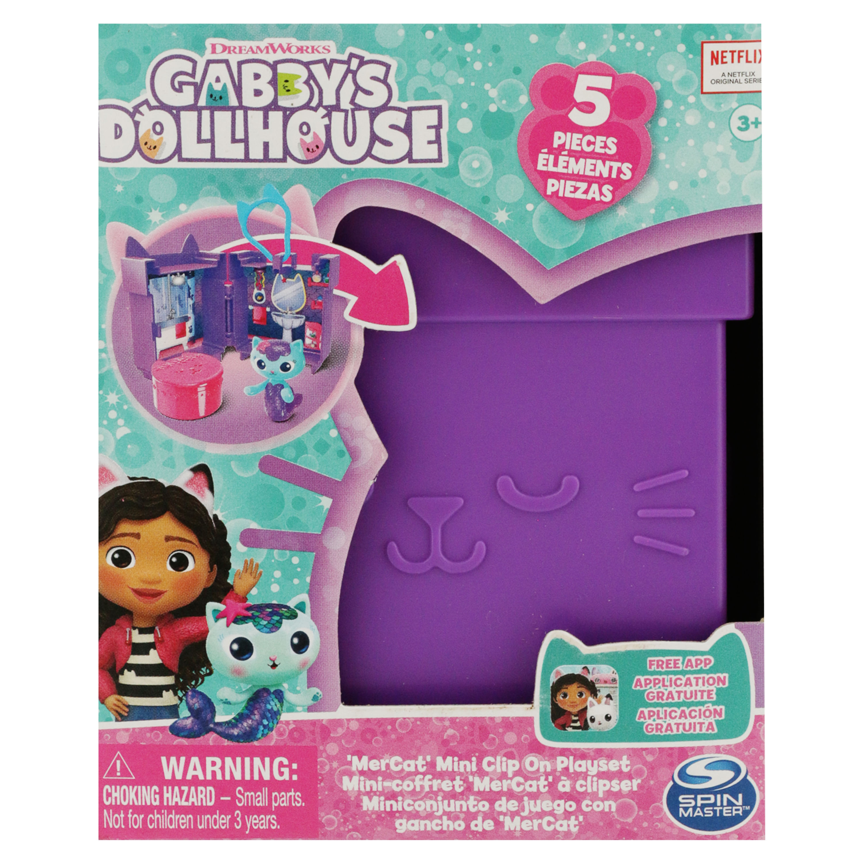 Gabby's Dollhouse - Juego de juguetes para niñas, paquete con mini juego de  casa de muñecas de Gabby's Dollhouse, calcomanías, colgador de puerta 