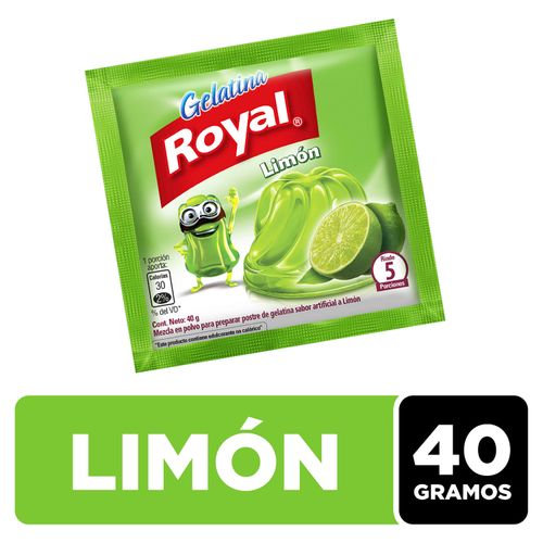 Gelatina En Polvo Royal Sabor Limón Sobre - 40g