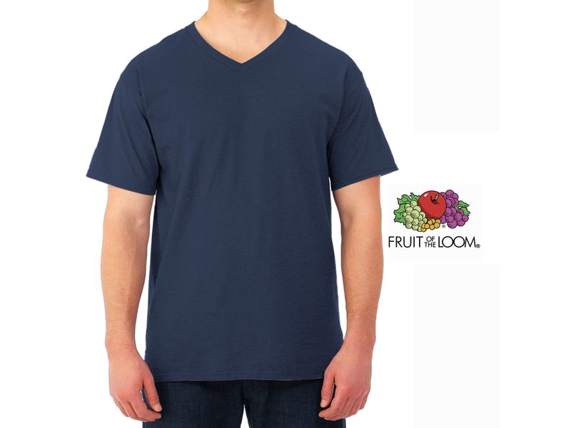 Camiseta-Fruit-Of-The-Loom-Cuello-V-color-azul-Talla-L-4-87714