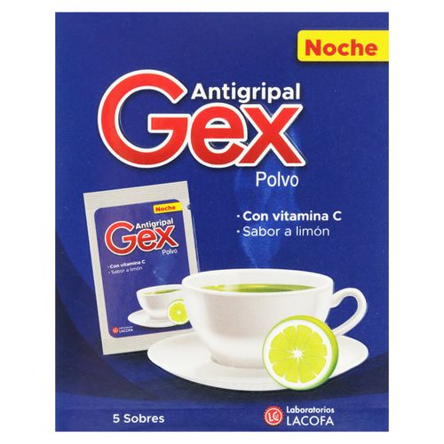 Antigripal Lacofa gex noche sabor a limón caja 5 Uds - 50 g